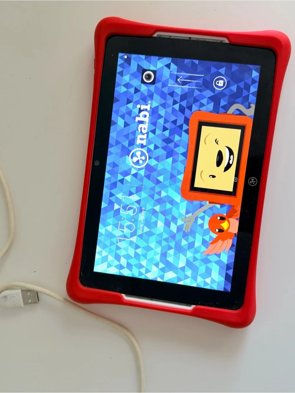 Nabi Kids Android Tablet Red Protective Case Charger Included Tested Working